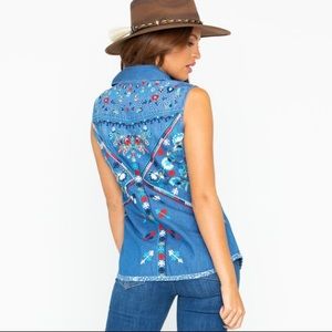 Tasha Polizzi embroidered button down top